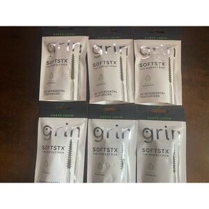 6 PACK Grin Charcoal Infused Softstx, Gentle Dental Picks, 90 Count